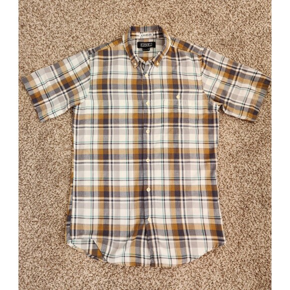 EZEKIEL Men's Short Sleeve Button Down Flannel Plaid Shirt w/ Pocket Size Small - Picture 2 of 6